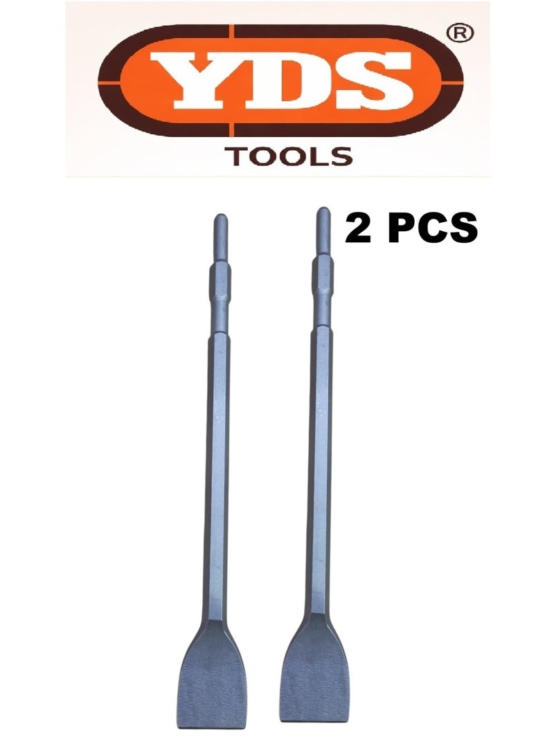 YDS 2 PCS Hammer Drill Flat Chisel – YDS Tools – Model YDS-0134-1 (17×280×40 mm), 420g Each - Image 1